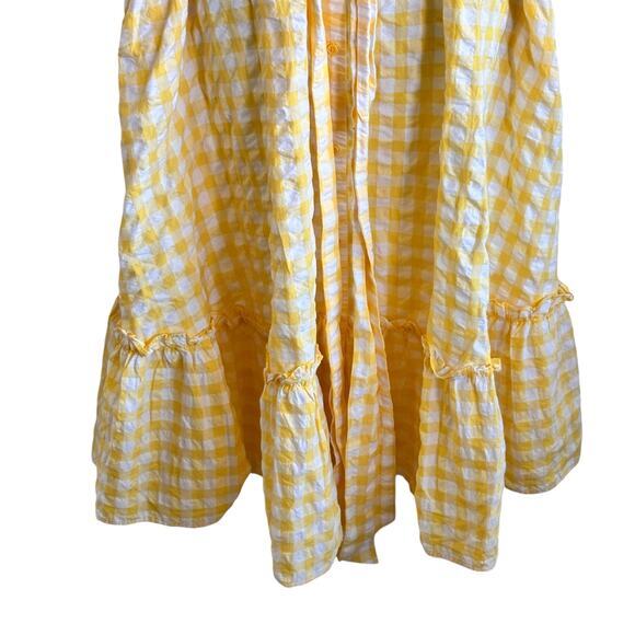 Lisa Marie Fernandez Target Yellow Gingham midi cottage Dress size L - Picture 6 of 14